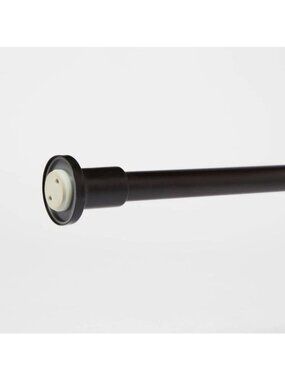 Dual Mount Bronze Finish Cast Finial End Shower Curtain Rod 46" to 72" Long